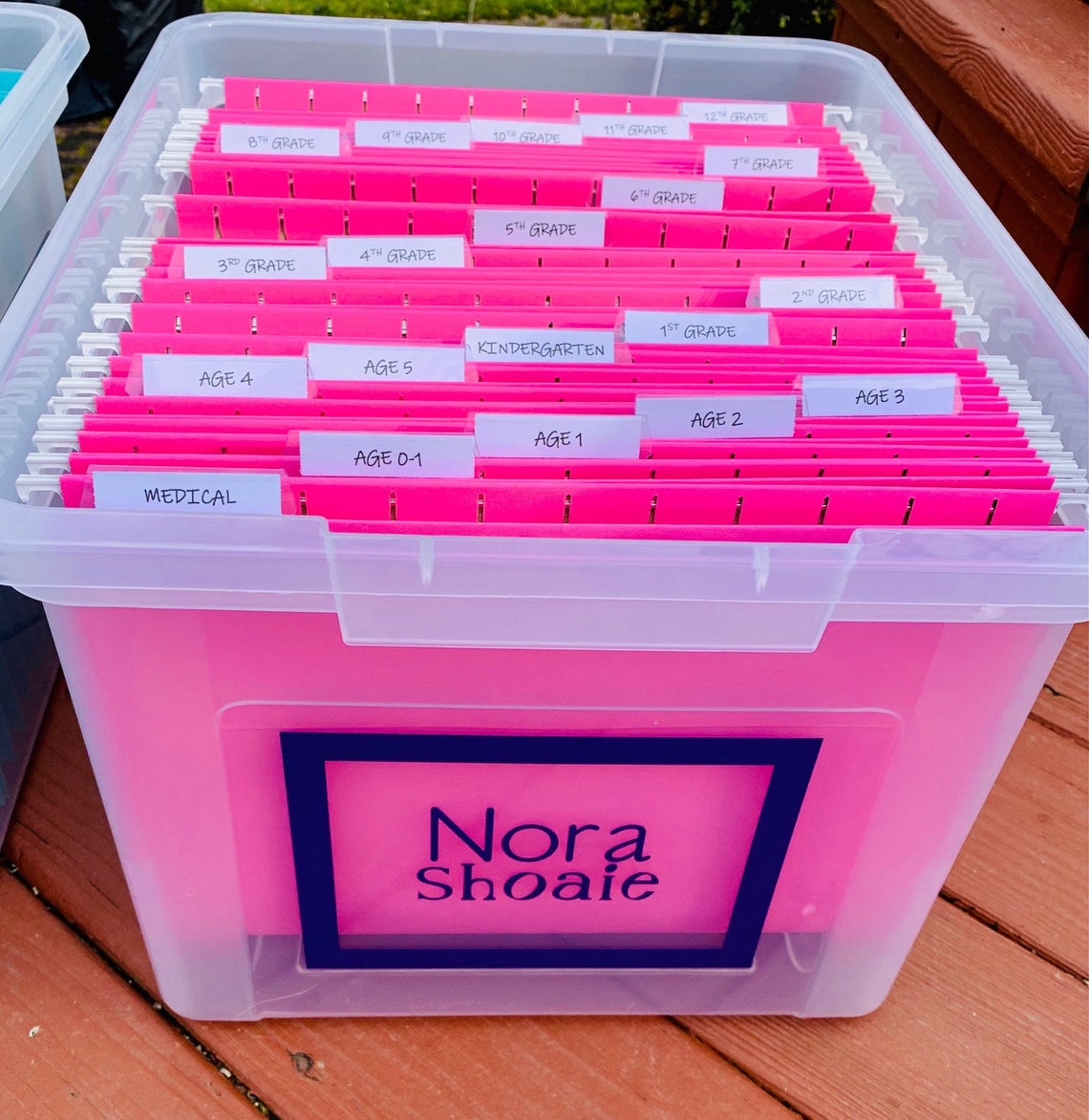 Memory Milestone Bin Memory Box Kids' School Organizer Etsy