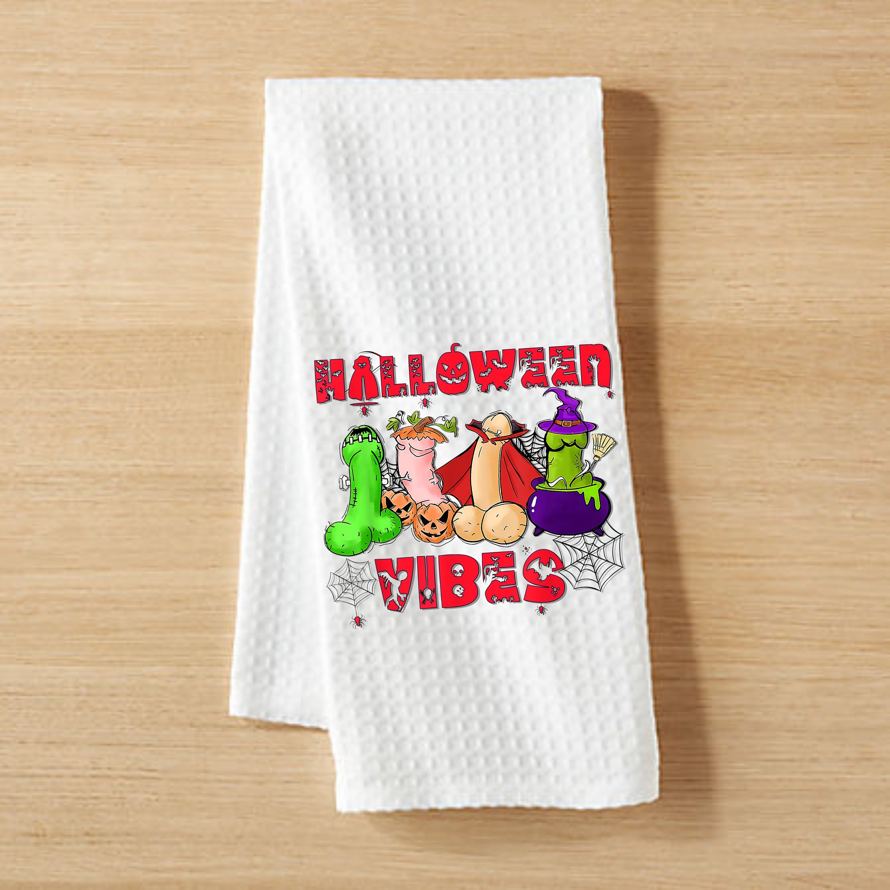 NEW Details about   HALLOWEEN WAFFLE-WEAVE EMBELLISHED KITCHEN TOWEL ~ You Choose Style