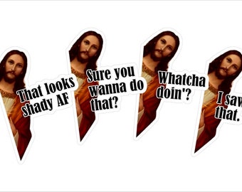 Sneaky Jesus Waterproof Stickers
