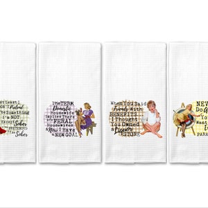 Kitchen Towels DownEast Charmers Designs|Retro Look Towels|Funny Kitchen Towels|Retro Housewives