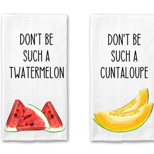 Twatermelon and Cuntaloupe Kitchen Towels|Funny Towel|Adult Humor|Housewarming Gift|Kitchen Towel