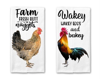 Chicken Kitchen Towels|Funny Towel|Adult Humor|Housewarming Gift