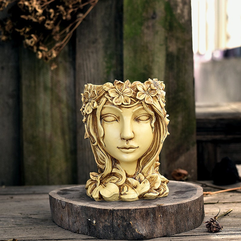 Head Planter Goodness Plant Pot Girl Flower Pot Decorative Etsy