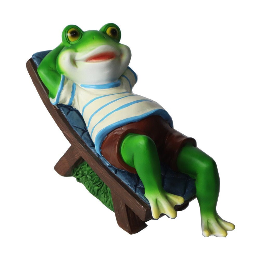 Frog Garden Statue Frog Lying on Chair Statue for Yard | Etsy