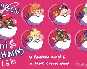 Pokemon Rainbow Acrylic Phone Charms
