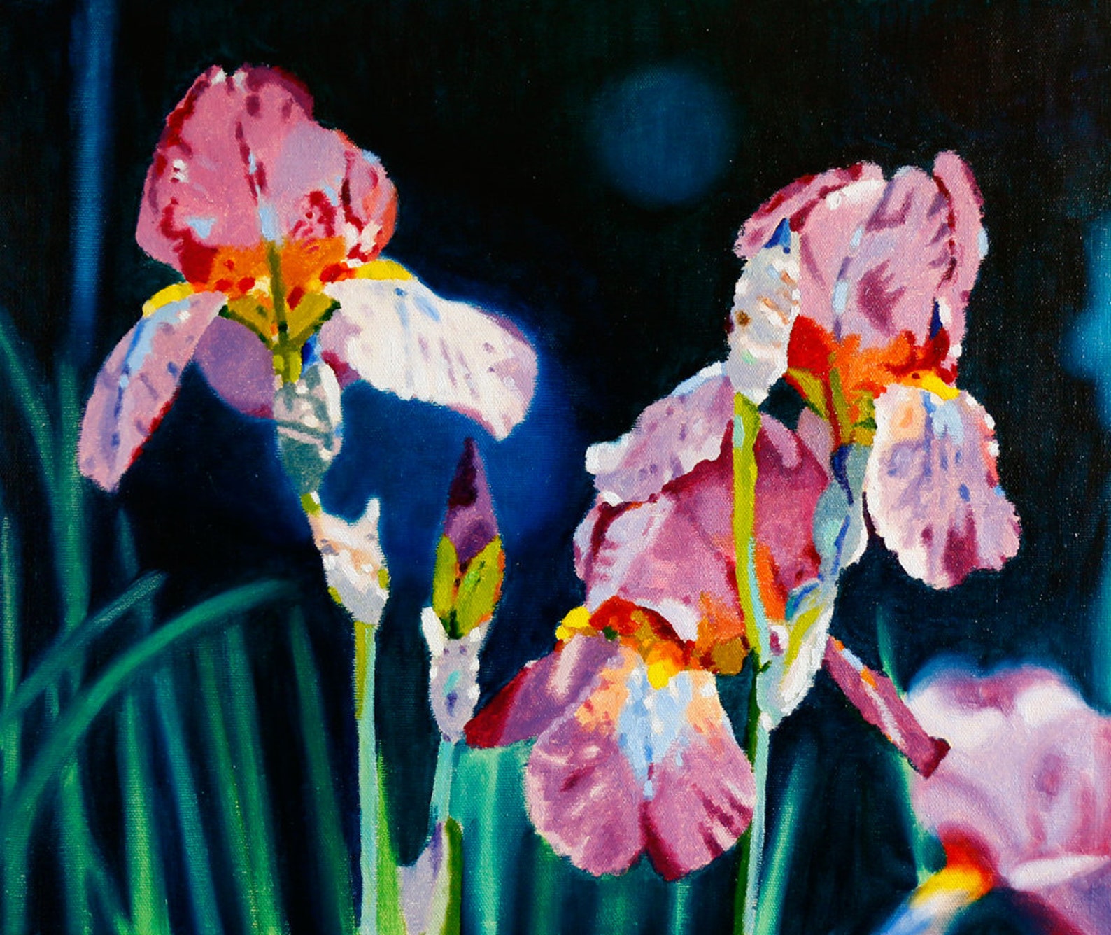 Irises Painting on Canvas Oil Painting Original Art Etsy