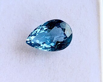 MOSS AQUAMARINE Pear Cut Fine Stone Natural Blue Excellent Fine Cut Faceted Sparkle High Quality size 7x9.5 mm
