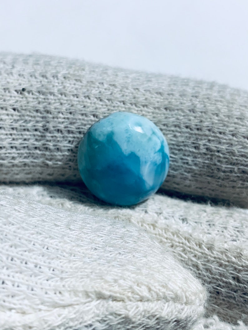 Aamazing Larimar cabs Wire wrapping larimar,Sky Blue Larimar S534 100/% Natural Larimar gemstone cabchon,Top Quality Larimar Round shape
