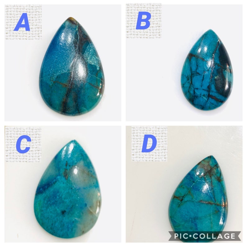 Chrysocolla Pear Cabochon-Chrysocolla Cabochon-Azurite Malachite-Healing Crystal And stones-Chrysocolla-Chrysocolla loose Gemstone S84