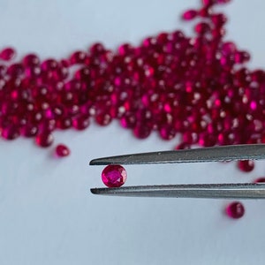 100% Natural Ruby 2mm 2.5mm Step Cut Faceted Round Cut Loose Gemstone Calibrated Ruby Gemstone 2.5mm /2mm Top AAA Quality stone G774