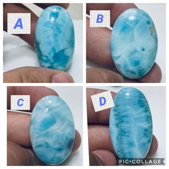 1 Pieces Natural Larimar Pear Shape Larimar Cabochon Loose Gemstone Larimar Rings Sky Blue Larimar Cabs Natural Larimar Gemstone Jewelry