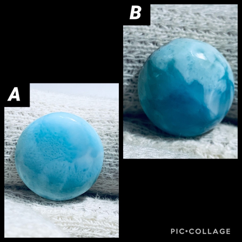 Aamazing Larimar cabs Wire wrapping larimar,Sky Blue Larimar S534 100/% Natural Larimar gemstone cabchon,Top Quality Larimar Round shape