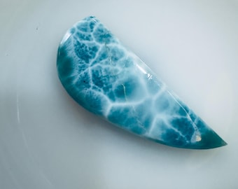 Larimar, Cabujón Larimar suelto, Piedra preciosa Larimar azul cielo, Cabina Larimar envoltura de alambre, Increíble forma elegante Larimar, Piedra Larimar, F29