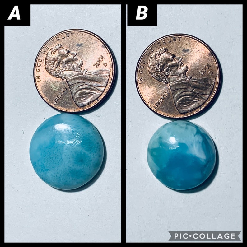 Aamazing Larimar cabs Wire wrapping larimar,Sky Blue Larimar S534 100/% Natural Larimar gemstone cabchon,Top Quality Larimar Round shape