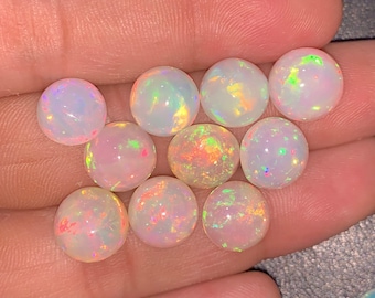 100% Natural Ethiopian Opal 3mm-15mm Round Cabochons, Loose Gemstone Calibrated Welo Opal Gemstone 3mm to 15mm AAA Quality Opal Round Cabs