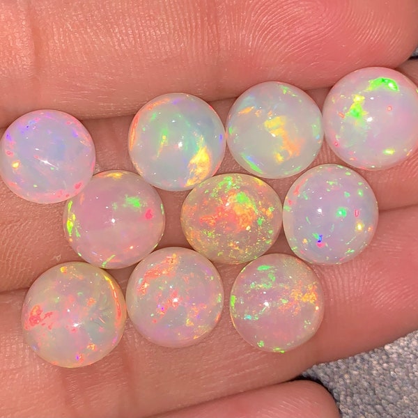 100% Natural Ethiopian Opal 3mm-15mm Round Cabochons, Loose Gemstone Calibrated Welo Opal Gemstone 3mm to 15mm AAA Quality Opal Round Cabs