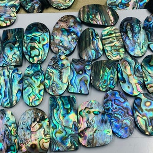 Natural Abalone Shell Piece Wholesale Lot, Abalone shell For jewelry making , Paua Abalone Shell Cabochons , Paua Shell lot, Abalone Lot