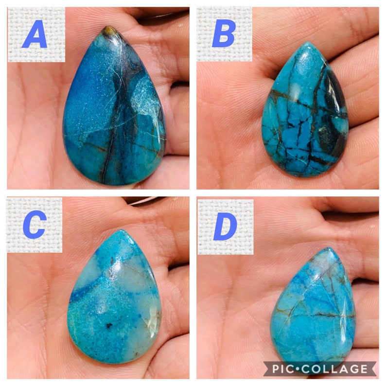 Chrysocolla Pear Cabochon-Chrysocolla Cabochon-Azurite Malachite-Healing Crystal And stones-Chrysocolla-Chrysocolla loose Gemstone S84