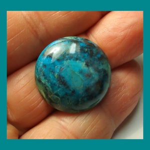 NEW ATLANTIS CHRYSOCOLLA/Turquoise/Malachite - Grand Canyon Arizona – 25mm Round Cabochon - Natural/Untreated Material - Made in Maine