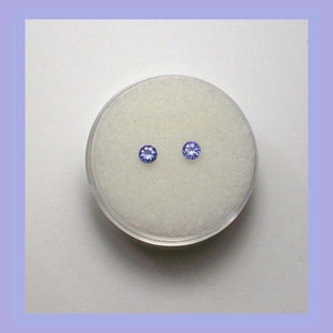 TANZANITE –- Pair of 4-Millimeter Facetted Rounds – Pastel Purple - Made Between Thailand & Maine