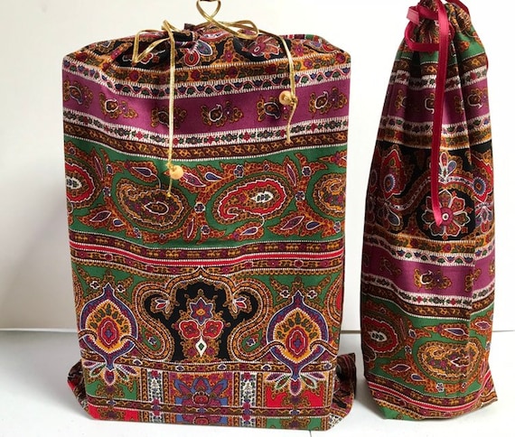 Purple and brown reusable gift bag