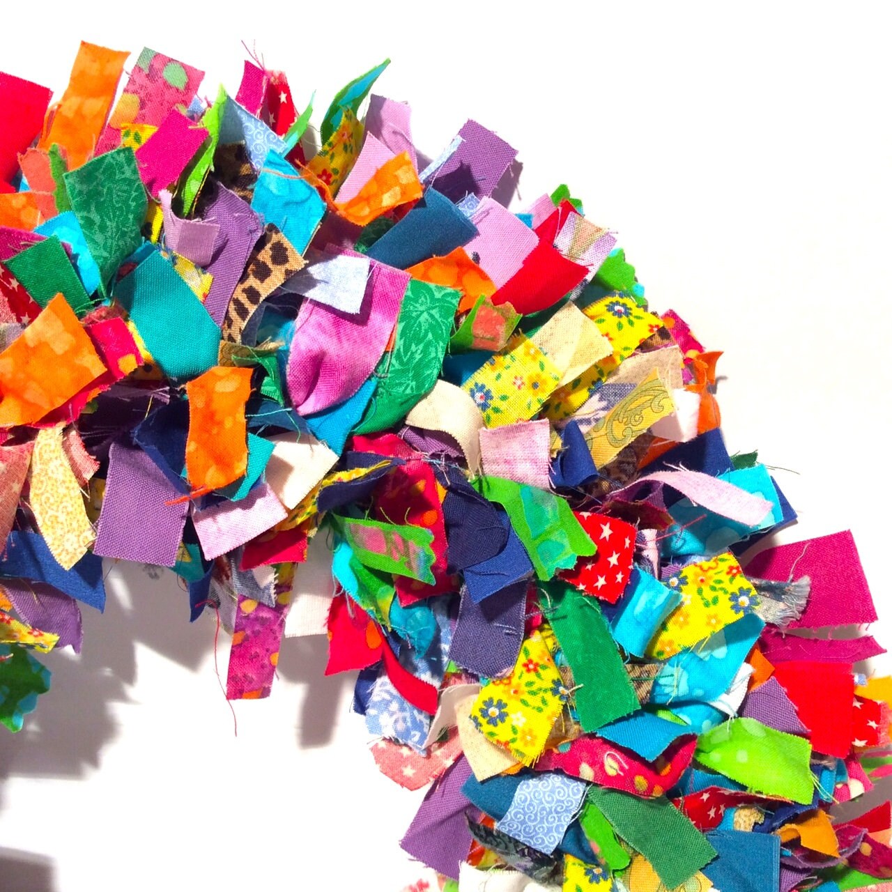 Handmade Multi-colored Rag Wreath - Cottagecore Home Decor - Etsy
