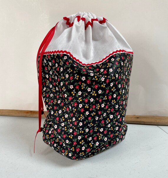Calico Bucket Bag Perfect for Gift Wrapping storage travel