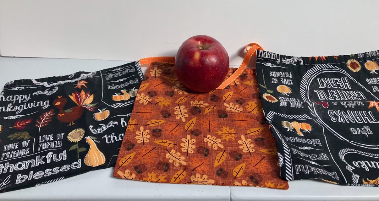 Reusable Thanksgiving Gift Bags Perfect for Hostess Gifts Go Etsy