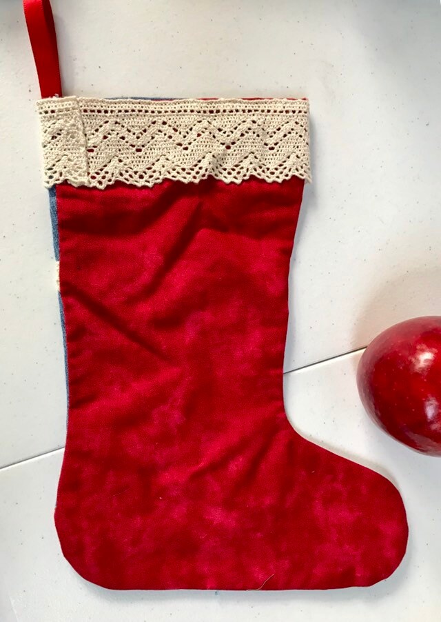 Chaussette De Noël Wrangler Denim - 1Wrchst | Déco De Noël Neuf - Stocking