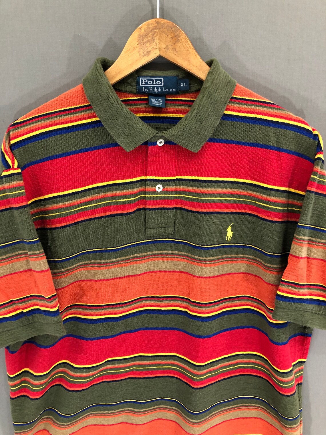 Polo Ralph Lauren Vintage Polos Stripe XL 5185-4-197 | Etsy