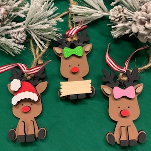 Personalized Reindeer Ornament, Christmas Ornaments for Kids, Reindeer Ornaments, Kids Ornaments