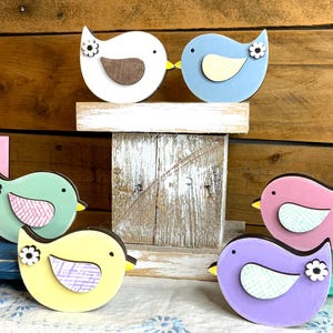 Wood Birds, Spring Decor, Rustic Wooden Bird,Spring Tiered Tray Decor,Summer Decor,Bird Shelf Sitters,Farmhouse