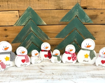 Snowman Family,Wooden Snowman Family, Personalized Snowman Family, Snowman Decor, Custom Christmas Gift, Christmas Decor