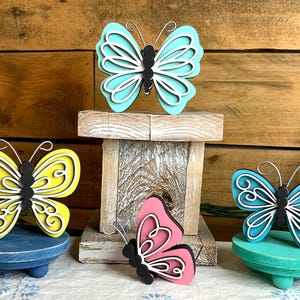 Reversible Wood Butterflies,Spring Decor,Garden Decor, Spring Tiered Tray Decor,Wood Butterflies,Farmhouse, Summer Decor
