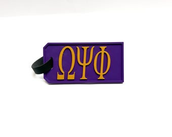 Etichetta per bagaglio Omega Psi Phi / Etichetta per borsa