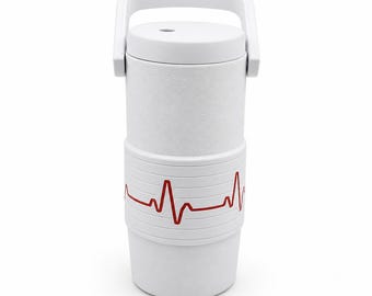 12 oz Slim Nurse Can Holder with Lid | Heartbeat Nurse Drink Holder