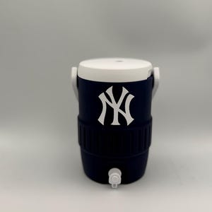 New York Mini Water Cooler 3D Printed Can Holder, Baseball Fan Decor Blue & White