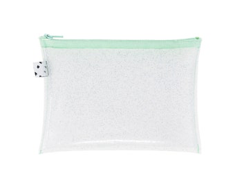 Glitter Vinyl Pouch | Glittery Jelly Pouch | PVC Pouch | Plastic Zipper Pouch
