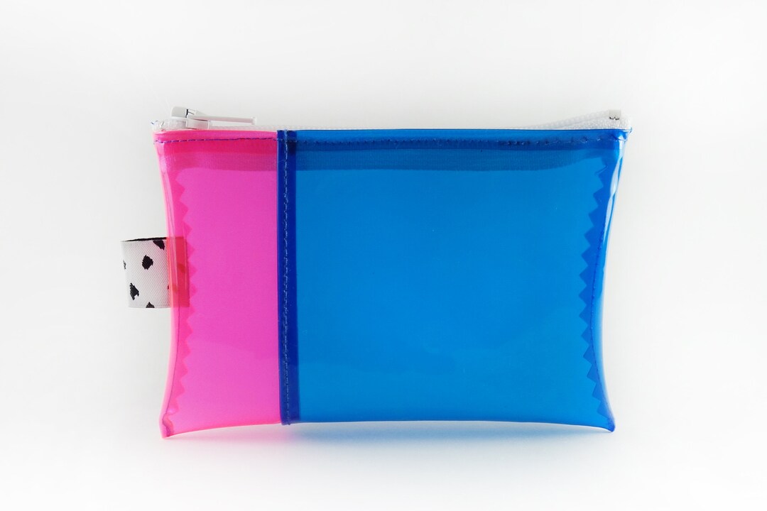 Pink & Blue Vinyl Wallet Neon Jelly Wallet PVC Wallet Etsy