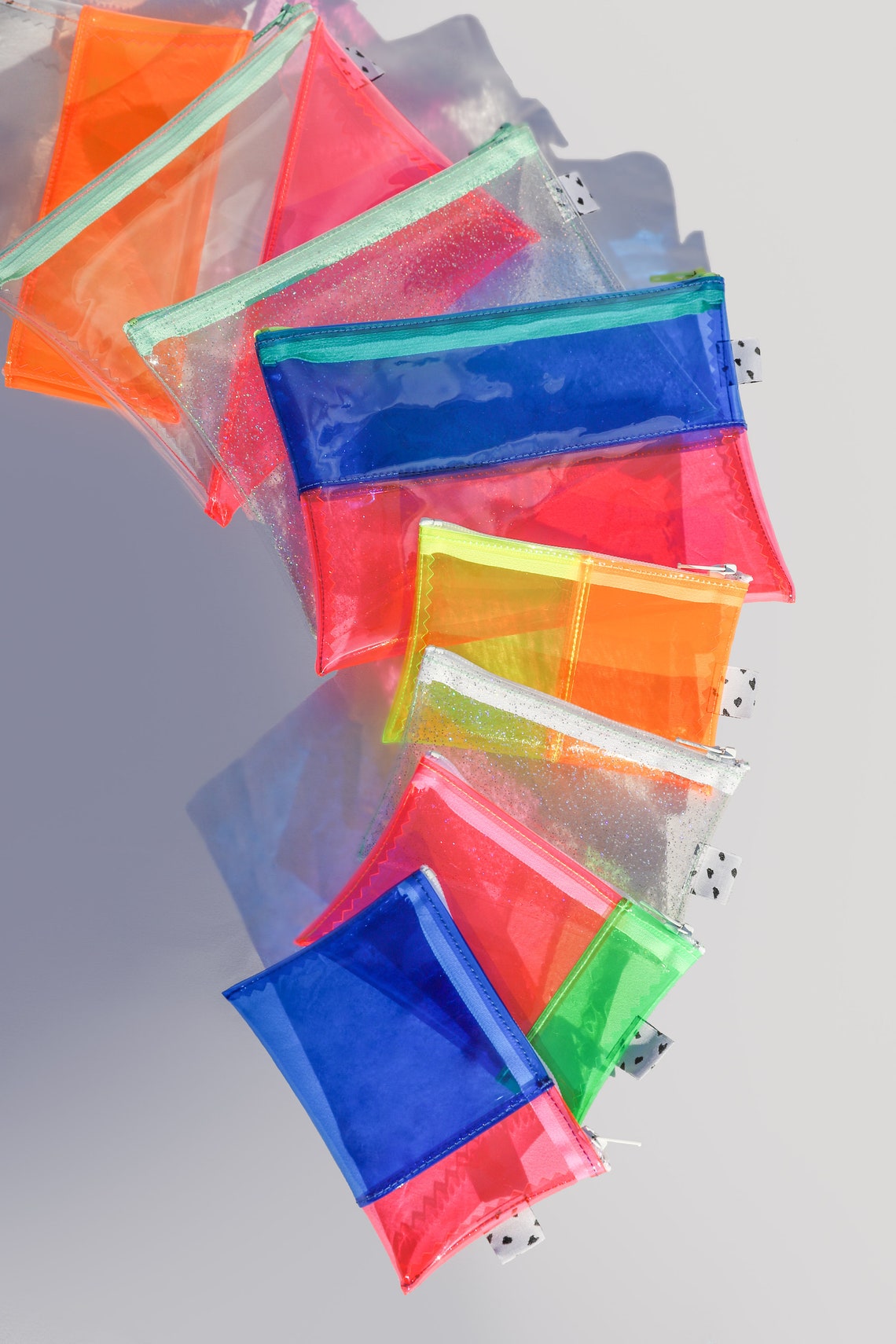 Blue & Pink Vinyl Pouch Neon Jelly Pouch PVC Pouch Etsy