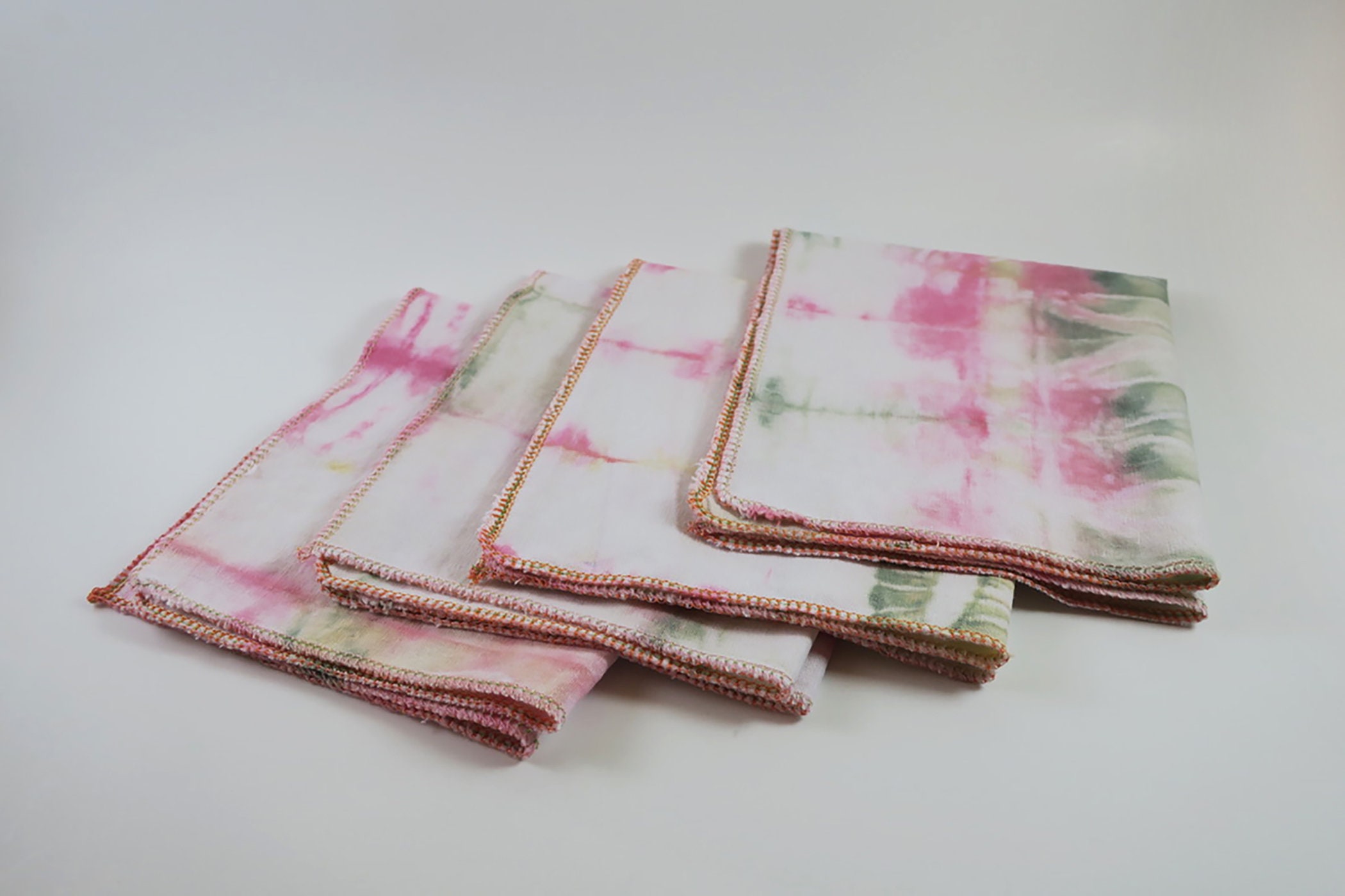 Set of 4 Dyed Cotton/Linen Napkins Pink Sage Etsy