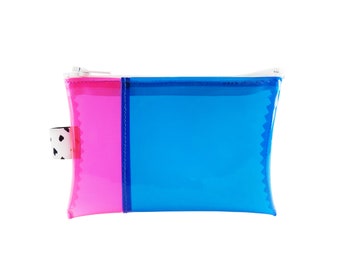 Pink & Blue Vinyl Wallet | Neon Jelly Wallet | PVC Wallet | Plastic Wallet