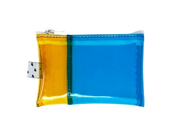 Amber & Teal Vinyl Wallet | Neon Jelly Wallet | PVC Wallet | Plastic Wallet