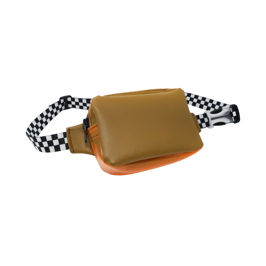 Marsupio Trasparente A Rete Per Corsa E Sport - Leggero E Impermeabile - Unisex Con Cinturino Regolabile Per Running, Palestra, Festival - Colore Arancione