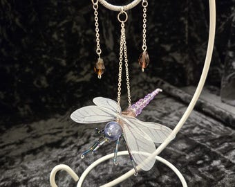 Beaded Dragonfly Suncatcher Lilac