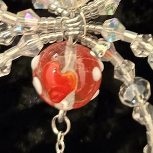 Midsize Glass Beaded Spider Suncatcher with heart head option image 4