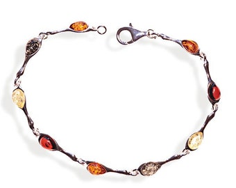 Bracelet ambre et argent