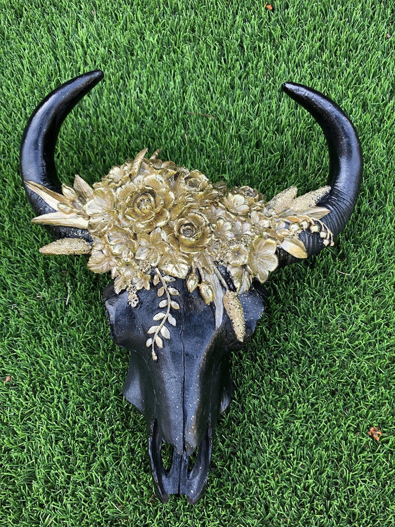 Black & Gold Cow Skull Wall Decor Wall Art Wall Hanging Etsy Australia