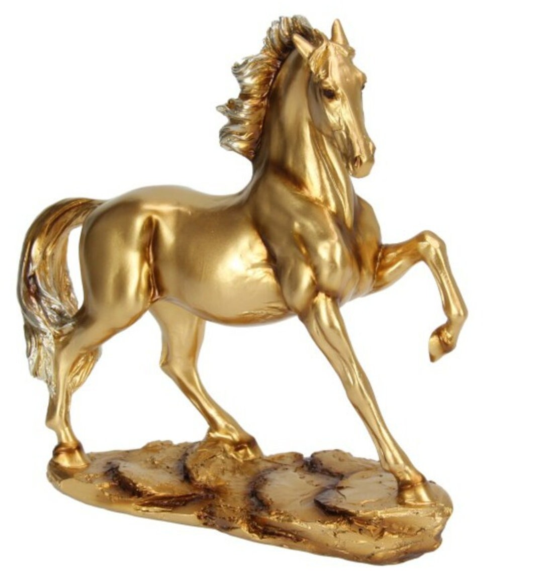 Horse Decor Home Decor Gold Horse Statue Decoration Etsy Australia