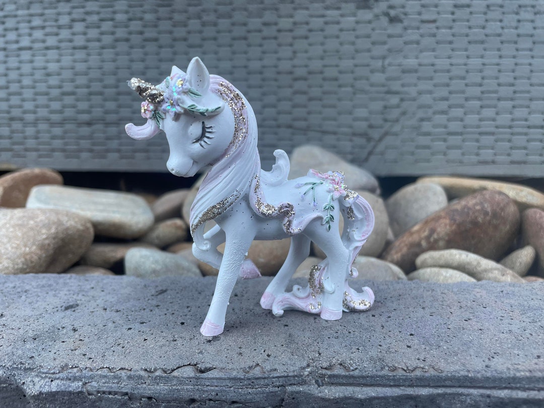 Miniature Unicorn Figurine Rainbows Magic Home Decor Girls Etsy